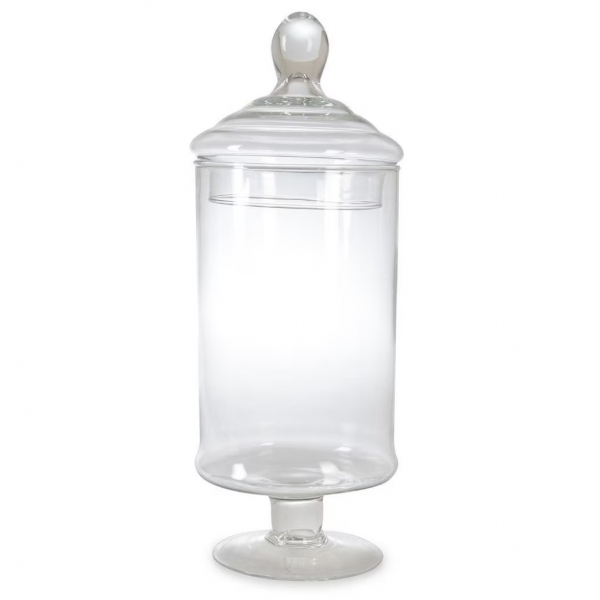 Product Image for Bomboniera Cylinder cu Picior Sticla Incolora cu Capac 33cm CNN41338