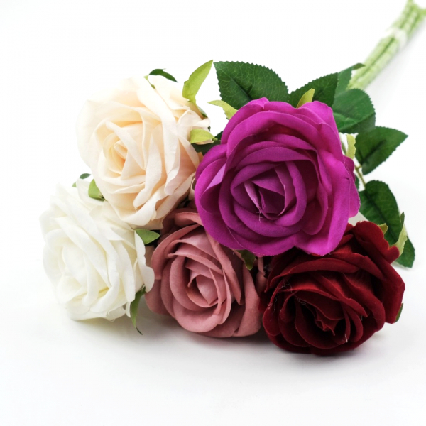 Product Image for Buchet 10 Tije Trandafiri Artificiali 30cm Diverse Culori Wei A800199 DNC50205