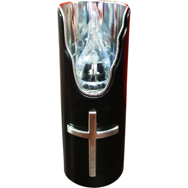 Product Image for Candela electronica Subito neagra cruce argintie LED Alb 5x12.5cm CNN49465