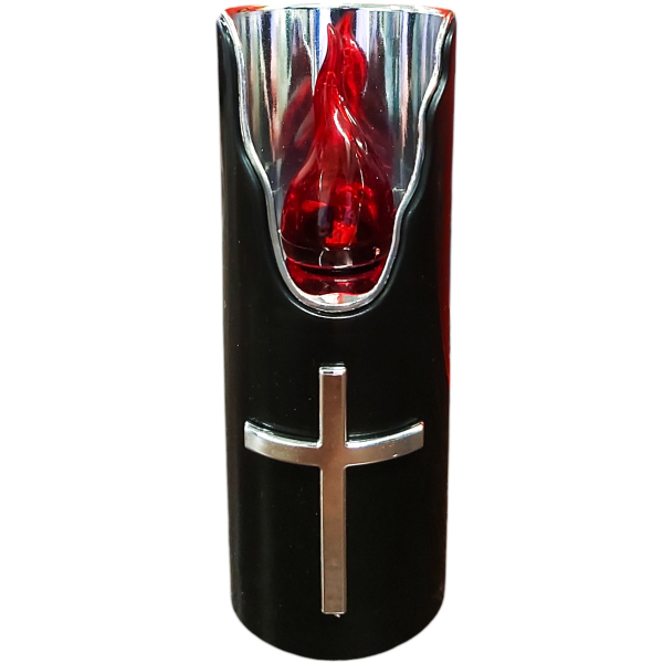 Product Image for Candela electronica Subito neagra cruce argintie LED Rosu 5x12.5cm CNN49466