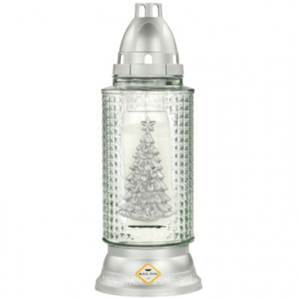 Product Image for Candela Sticla Craciun Bradut Argintiu CH-956-BRD-S DNC55046