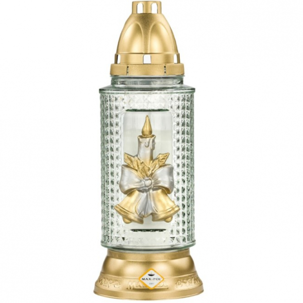 Product Image for Candela Sticla Craciun Decor Lumanare Alba Aurie CH-956-LUM DNC54798