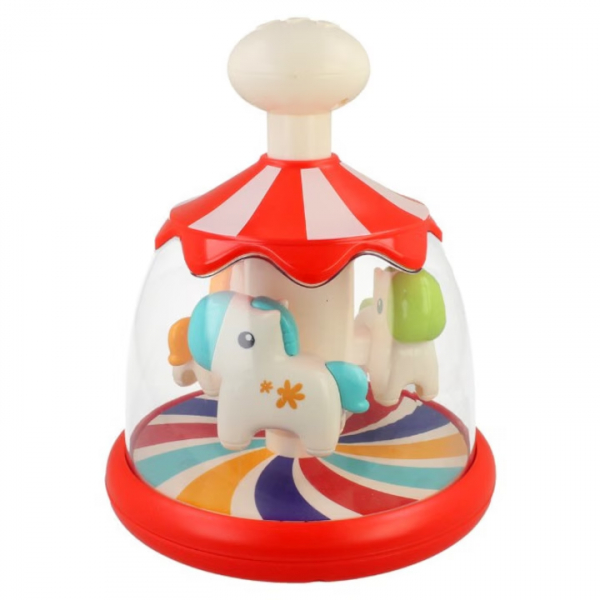 Product Image for Carusel educativ muzical pentru copii cu jucarie-calut titirez Rosu HE8085 CWT