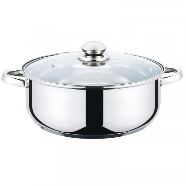 Product Image for Cratita Inox Baza Inductie Capac Sticla 22cm 3l Grunberg GR3116