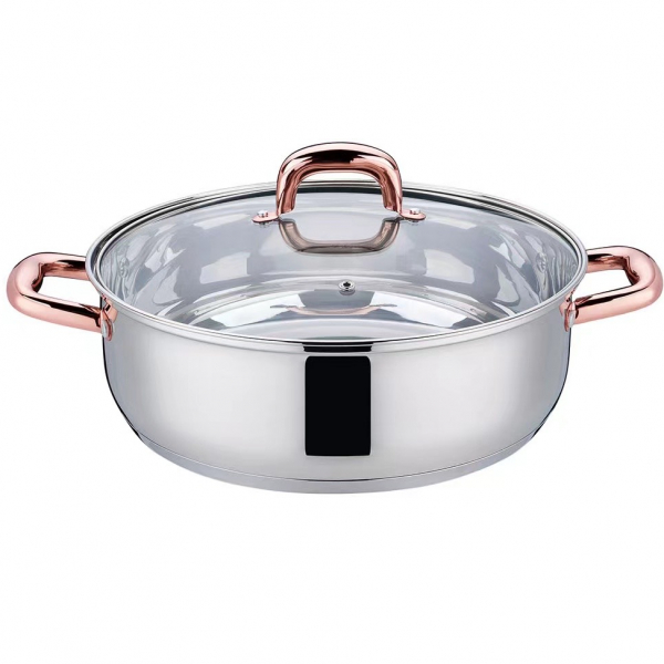 Product Image for Cratita INOX inductie cu capac sticla 30cm 6.60l Grunberg GR6130