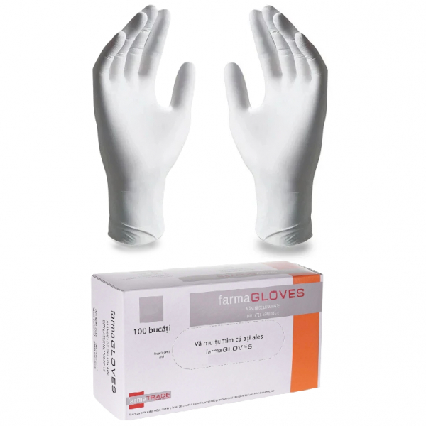 Product Image for Cutie 100 Manusi Farma latex nepudrate de examinare Albe L DNC CNN49547
