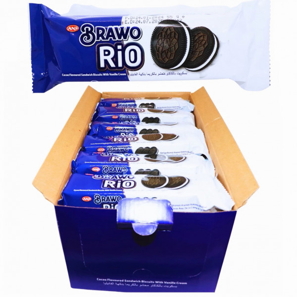 Product Image for Cutie 24x55g Biscuiti de cacao si crema vanilie Brawo Rio MGR6157