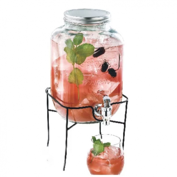 Product Image for Dozator Bauturi Sticla cu Robinet Suport Metalic 4L Danny Home WEI A-13793 DNC53343