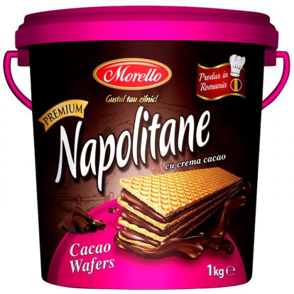 Product Image for Galeata 1kg Napolitane crocante cu cacao Morello MGR16071