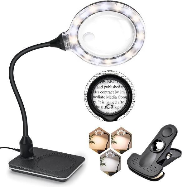Product Image for Lupa de Marit 10X 20X din Sticla cu Suport si Cleste 3 Culori de Lumina MGHYZ110 17C026 XXM