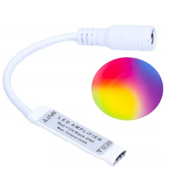 Product Image for Mini Amplificator Semnal Banda LED RGB cu Mufa DC 18A100 XXM