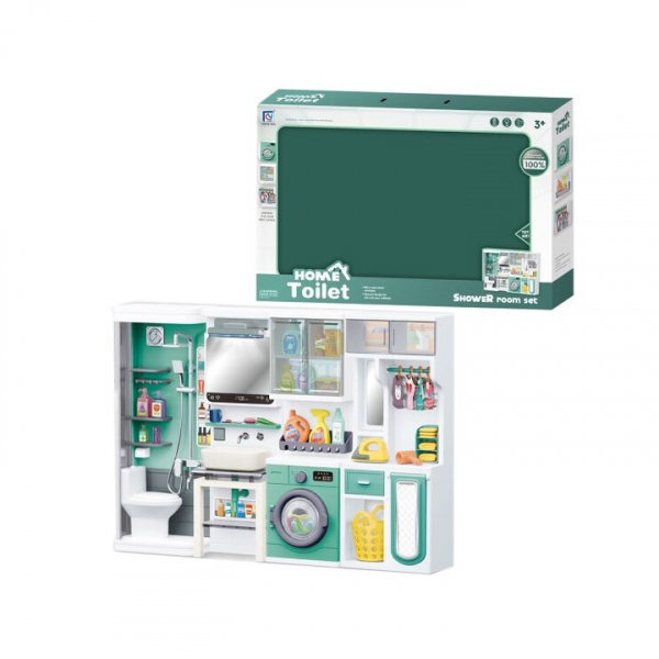 Product Image for Mini baie pentru papusi toaleta masina de spalat dus si accesorii 818-363 CWT