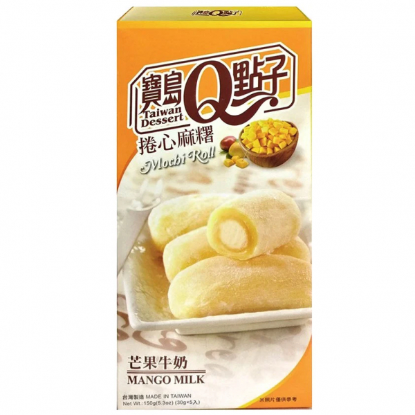 Product Image for Mochi Roll Mango Lapte Taiwan Dessert Aluat Orez si Crema TD 150g MLL