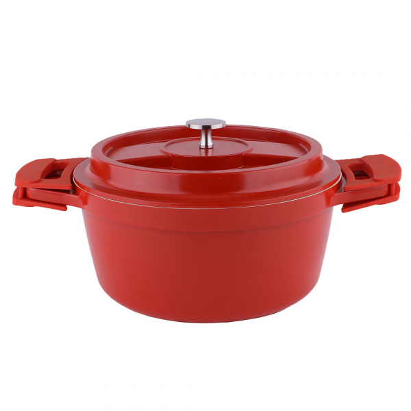 Product Image for Oala Strat ceramic cu capac 28x13cm 5L rosu Zilan ZLN0903