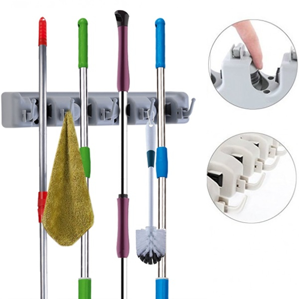 Product Image for Organizator Universal Suport Perete cu 5 Carlige si 4 Locasuri