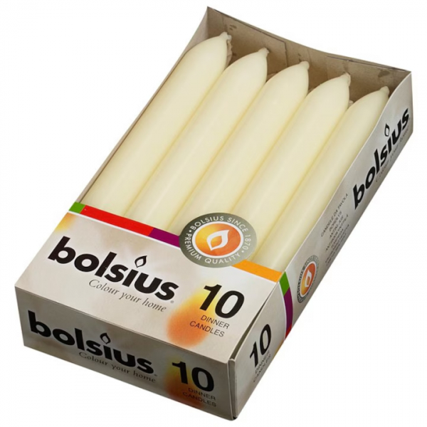 Product Image for Pachet 10 Lumanari Cilindrice Bolsius Crem CIB10-205 DNC40859