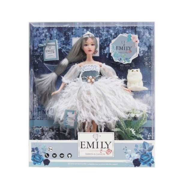 Product Image for Papusa Emily cu pisica rochie alba eleganta 32,5x28x6cm QJ126B CWT