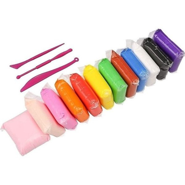 Product Image for Plastilina Spuma Reutilizabila Super Light Clay 12Culori 115g YingBin 8D 1112 CBC