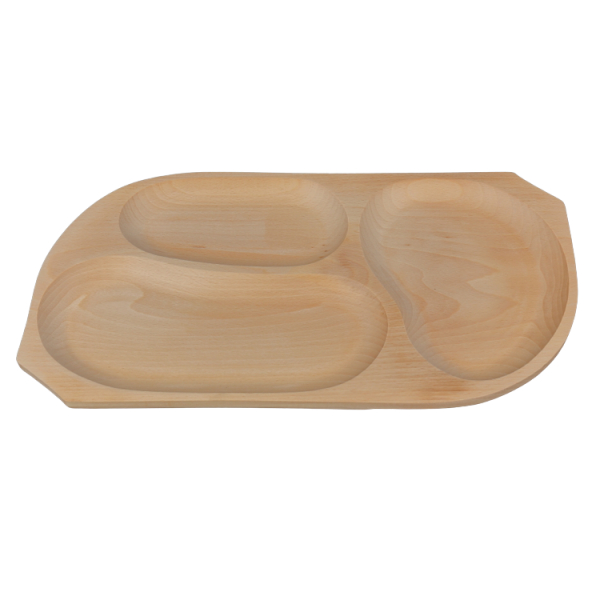 Product Image for Platou din Lemn de Fag Natur cu 3 compartimente 43x23cm 2542 CNN36608