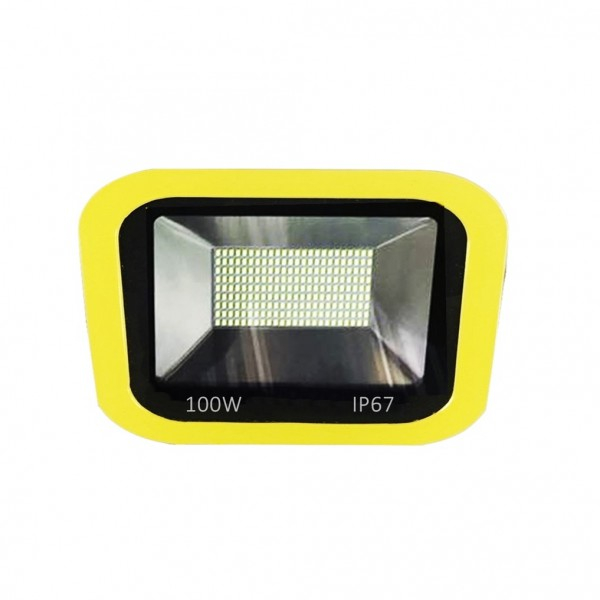Product Image for Proiector 225LED 100W Alb Rece 220V Rama Galbena