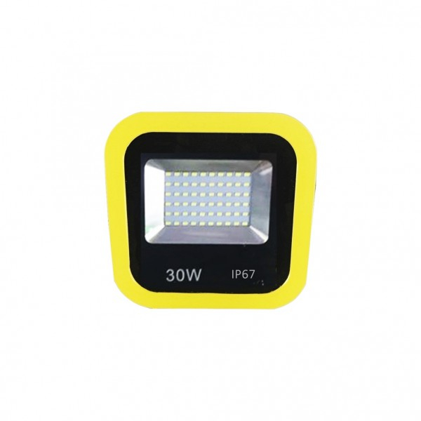 Product Image for Proiector 60LED 30W Alb Rece 220V Rama Galbena