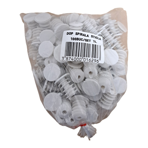 Product Image for Punga 100 Dopuri Spirala Plastic 20mm pentru Sticla CNN5425 DNC42736
