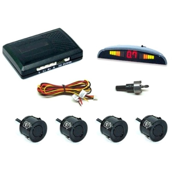 Product Image for Set 4 Senzori Negri Parcare Auto cu Fire Afisaj LED Avertizare Sonora