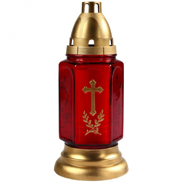 Product Image for Set 10 Candele Felinar Sticla Rosu 190E 36h DNC36639