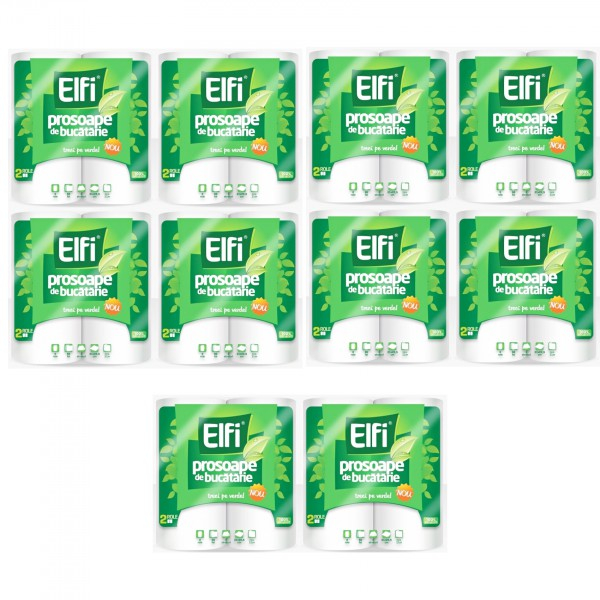 Product Image for Set 10 Pachete Prosoape Hartie 2 straturi 10x2 Role Elfi DC11039