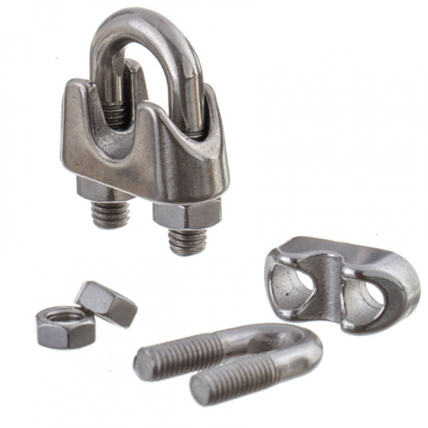 Product Image for Set 100 Bride metalice cleme de prindere cablu otel zincat 5mm MNR6971