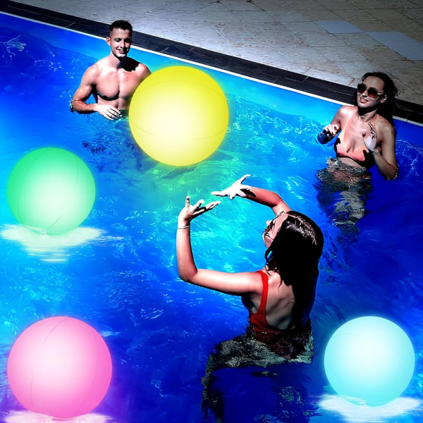 Product Image for Set 10 Mingi Gonflabile Piscina Lumina LED Senzor Miscare 86429 48cm 10xBRP