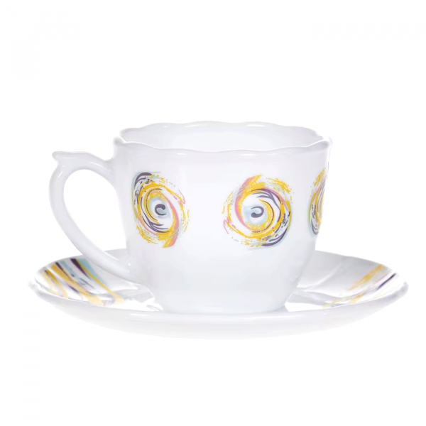 Product Image for Set 12 Piese 6 Cesti 6 Farfurioare Opal Spiral Cafea DNC57069