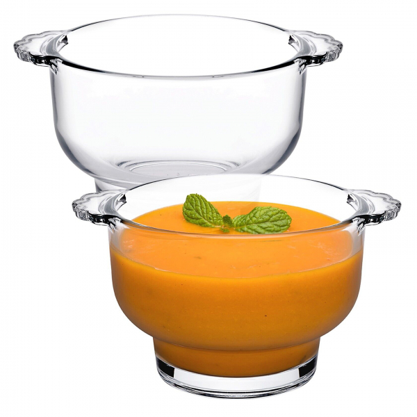 Product Image for Set 2 Boluri mici cu manere 14x7.7cm 275ml sticla Pasabahce Soupy CNN50588
