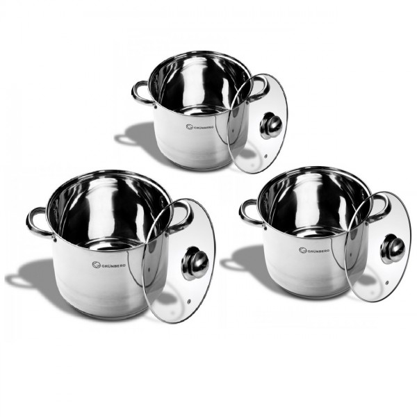 Product Image for Set 3 Oale Inox cu Capac GR1052 Grunberg