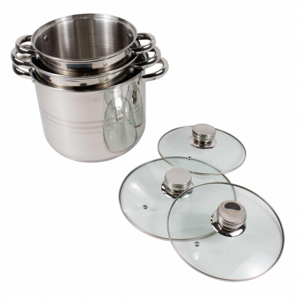 Product Image for Set 3 oale Inox cu capace 5L 6L 8L Zilan ZLN4045