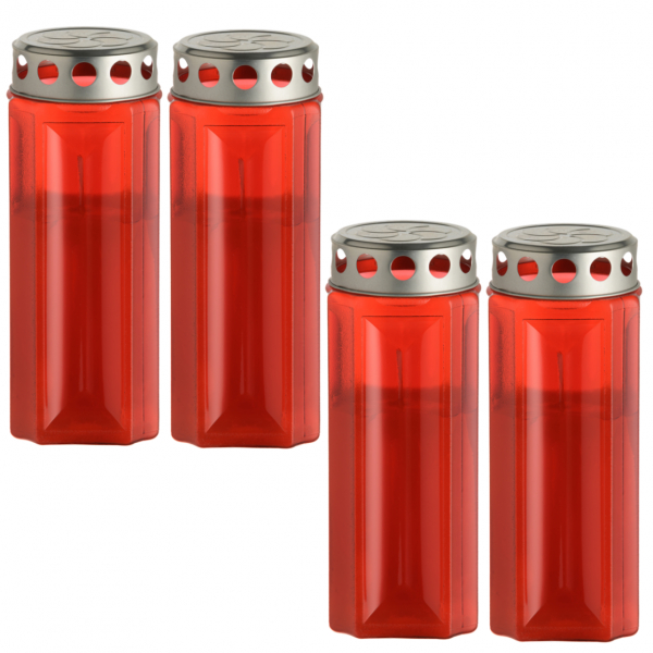 Product Image for Set 4 Candele cu Parafina Durata 5-6 zile L10 4x140H Rosii HRL