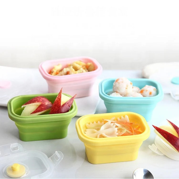 Product Image for Set 4 Caserole Pliabile Silicon si PVC 500ml 16x10x6cm Wei A12339 x4