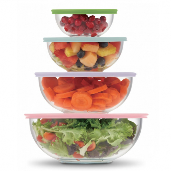 Product Image for Set 4 Caserole Sticla Termorezistenta 4 capace Plastic Crofton MXL401RD JGR