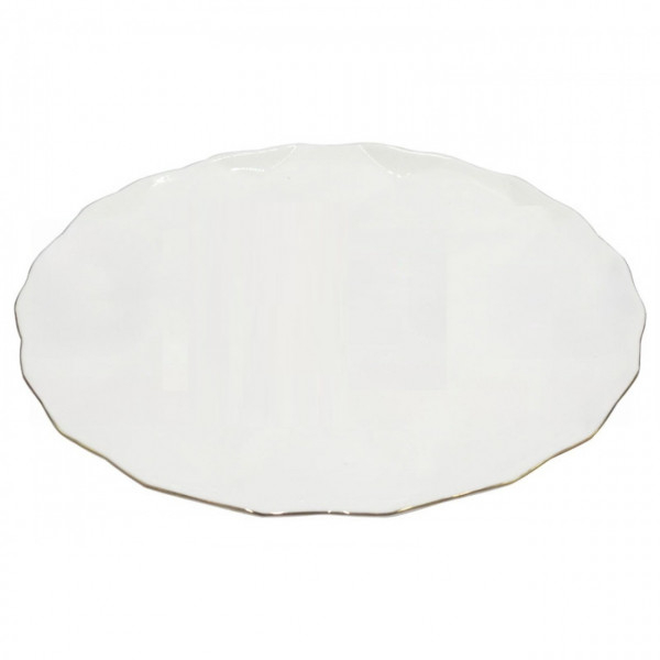 Product Image for Set 6 Farfurii Intinse Opal Infinity Alb cu Margini Aurii 27cm DNC63272 CNN50885