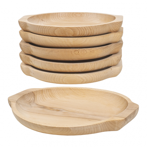 Product Image for Set 6 farfurii lemn fag forma rotunda 24×22cm Zilan EXT 6182