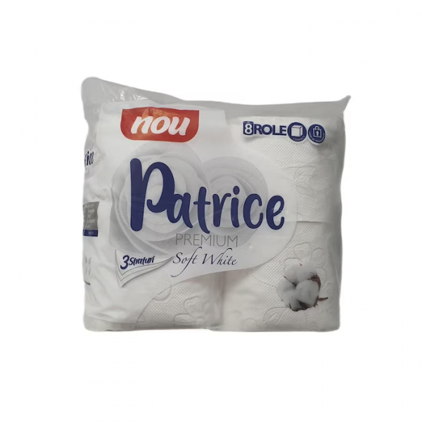 Product Image for Set 8 Role Hartie Igienica Premium 3 straturi Patrice Soft White DNC50662