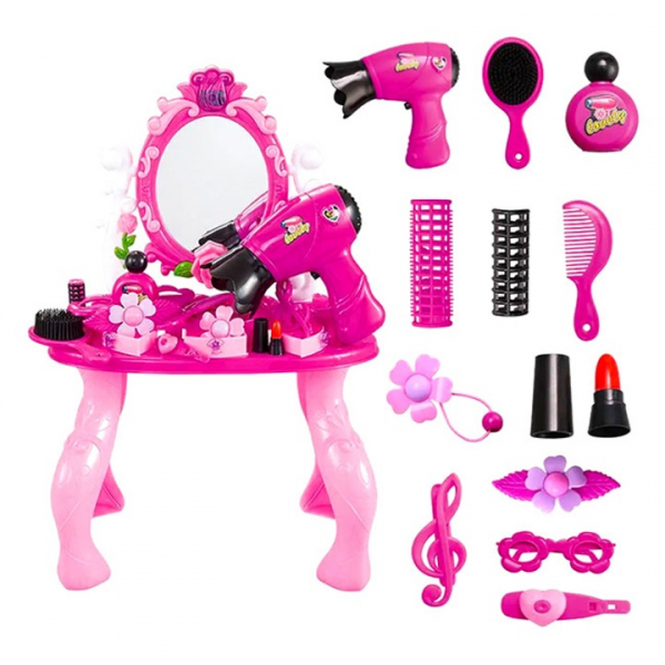 Product Image for Set Masuta Toaleta pentru Fetite cu Oglinda 32x17x46cm RX1700-16 CWT