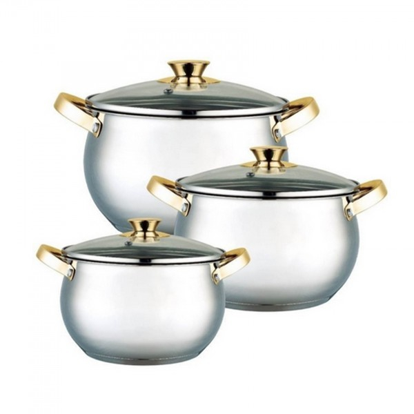 Product Image for Set oale din inox cu capac 6 piese 22/24/26cm Grunberg GR1057