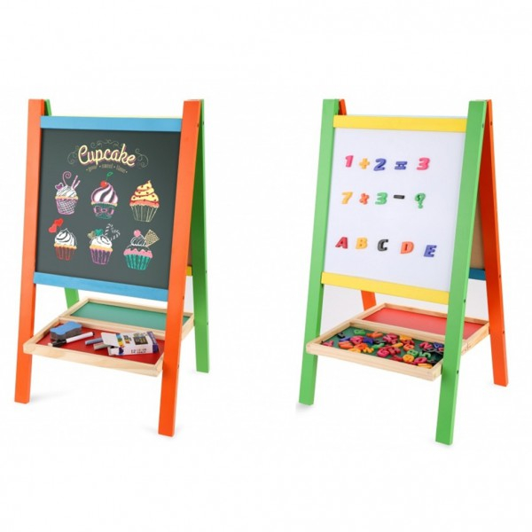 Product Image for Tabla Magnetica Copii Dubla cu Creta, Cifre si Alfabet 64x37cm