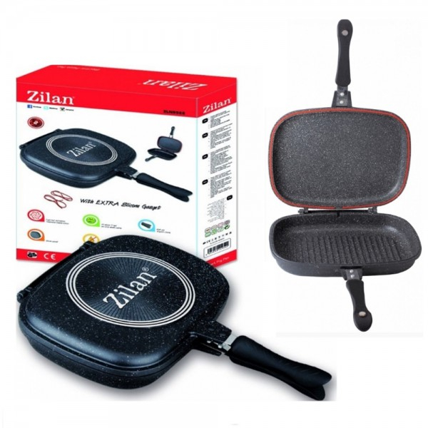 Product Image for Tigaie dubla tip grill 30cm cu Garnitura de Rezerva ZILAN ZLN9522