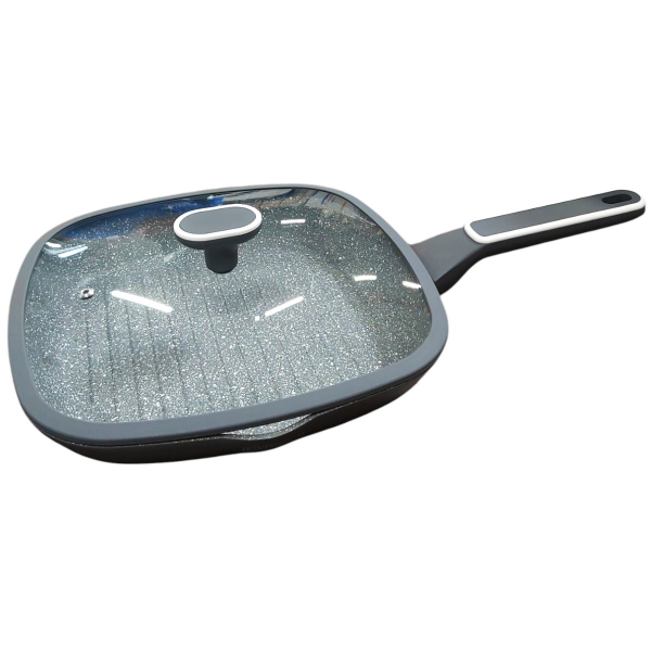 Product Image for Tigaie Grill cu capac Brio Terra Stone antiaderenta 28x28cm 105803 CNN50571