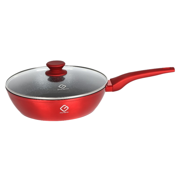 Product Image for Tigaie Wok Aluminiu Turnat Marmorat Inductie Capac 28cm Grunberg GR6328