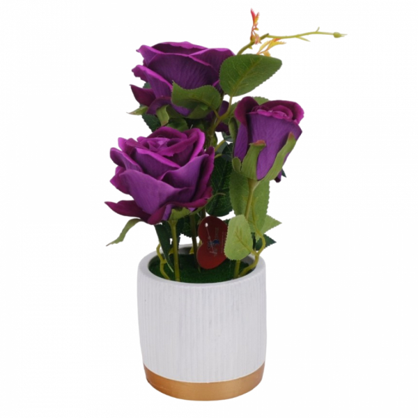 Product Image for Trandafiri Artificiali in Ghiveci Ceramic Wei 10x30cm A13043 DNC55487 MOV