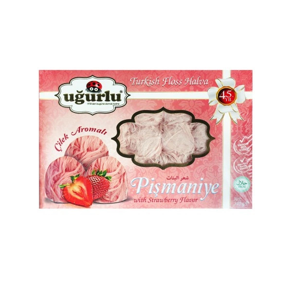 Product Image for Vata de zahar cu aroma de capsuni Pismaniye Ugurlu 240g MGR