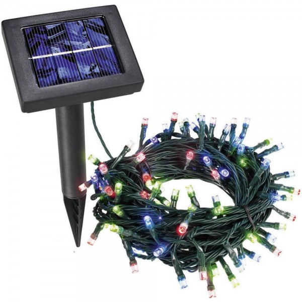 Instalatie Luminoasa Solara Craciun 10m 100led Multicolor Fir Negru 8009 Cl